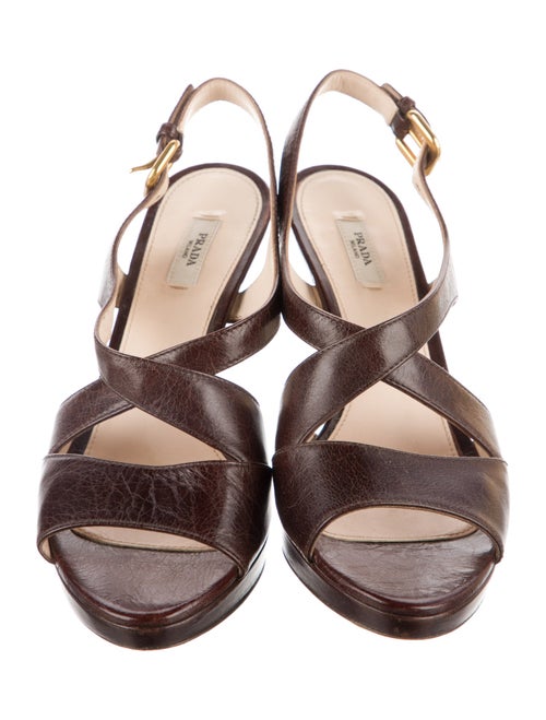 Prada Leather Slingback Sandals