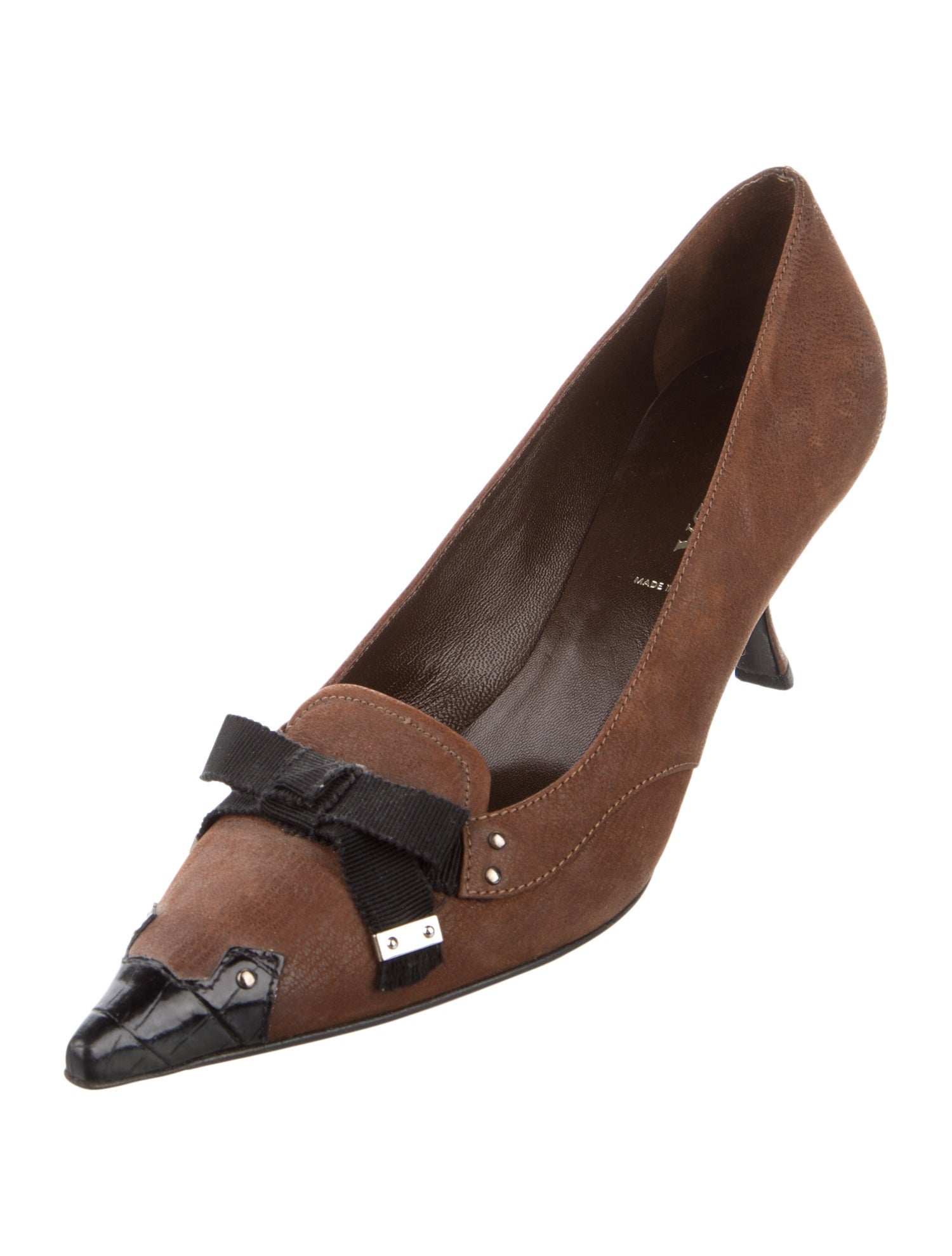 Prada Suede Printed Pumps