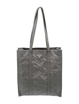 Prada Enameled Metal Triangle Tote
