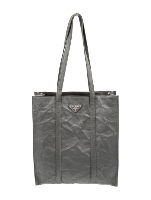 Prada Enameled Metal Triangle Tote