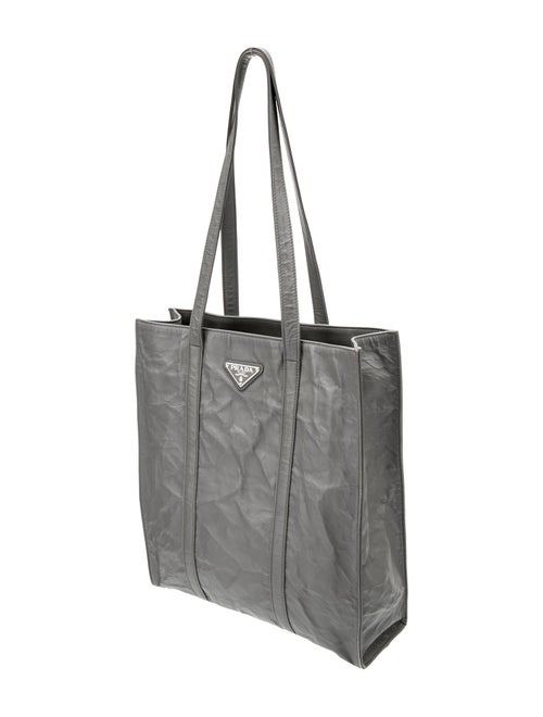 Prada Enameled Metal Triangle Tote