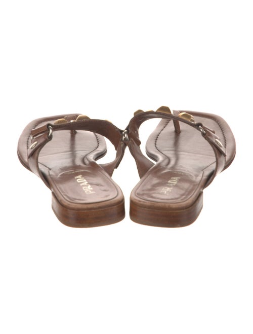 Prada Leather Studded Accents Slides