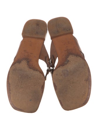 Prada Leather Studded Accents Slides