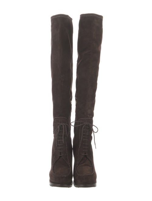 Prada Suede Lace-Up Boots