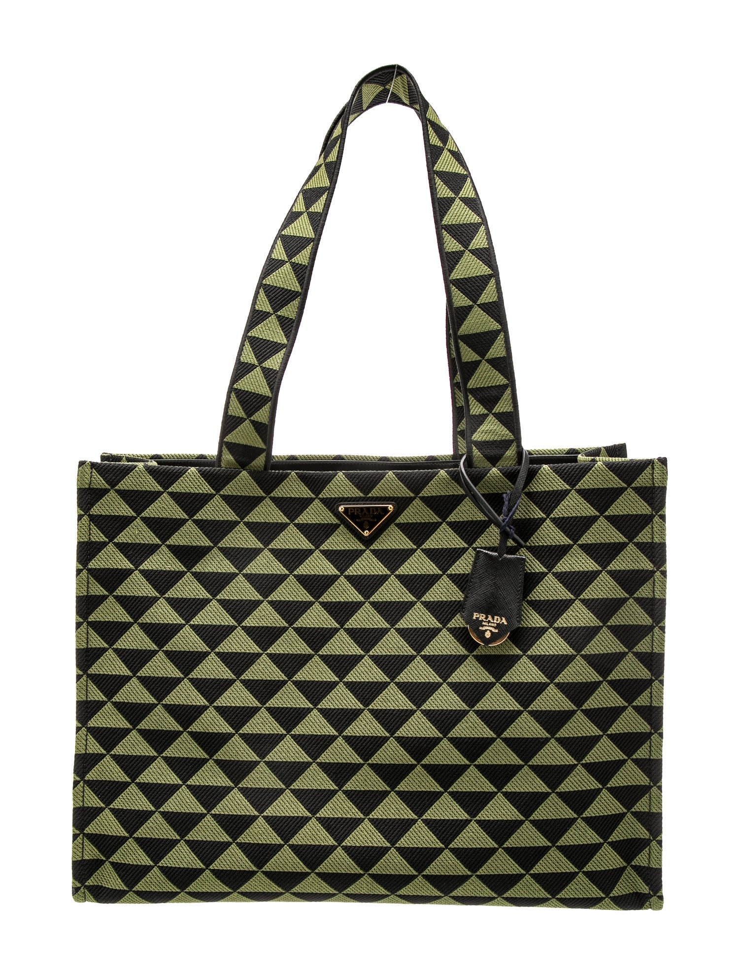 Prada Saffiano Leather Triangolo Symbole Shopping Large