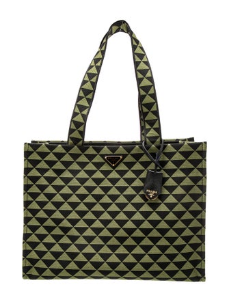 Prada Saffiano Leather Triangolo Symbole Shopping Large