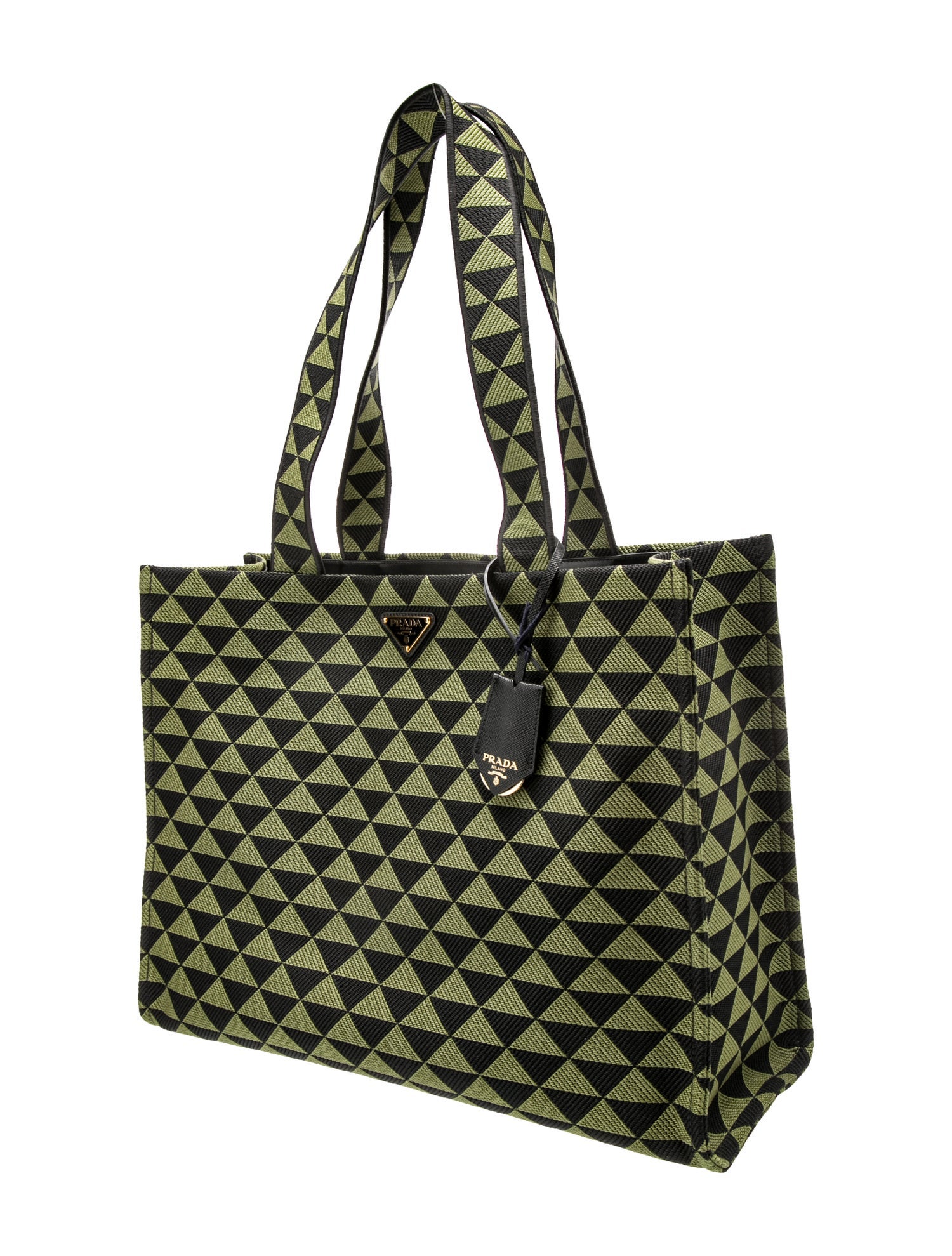 Prada Saffiano Leather Triangolo Symbole Shopping Large