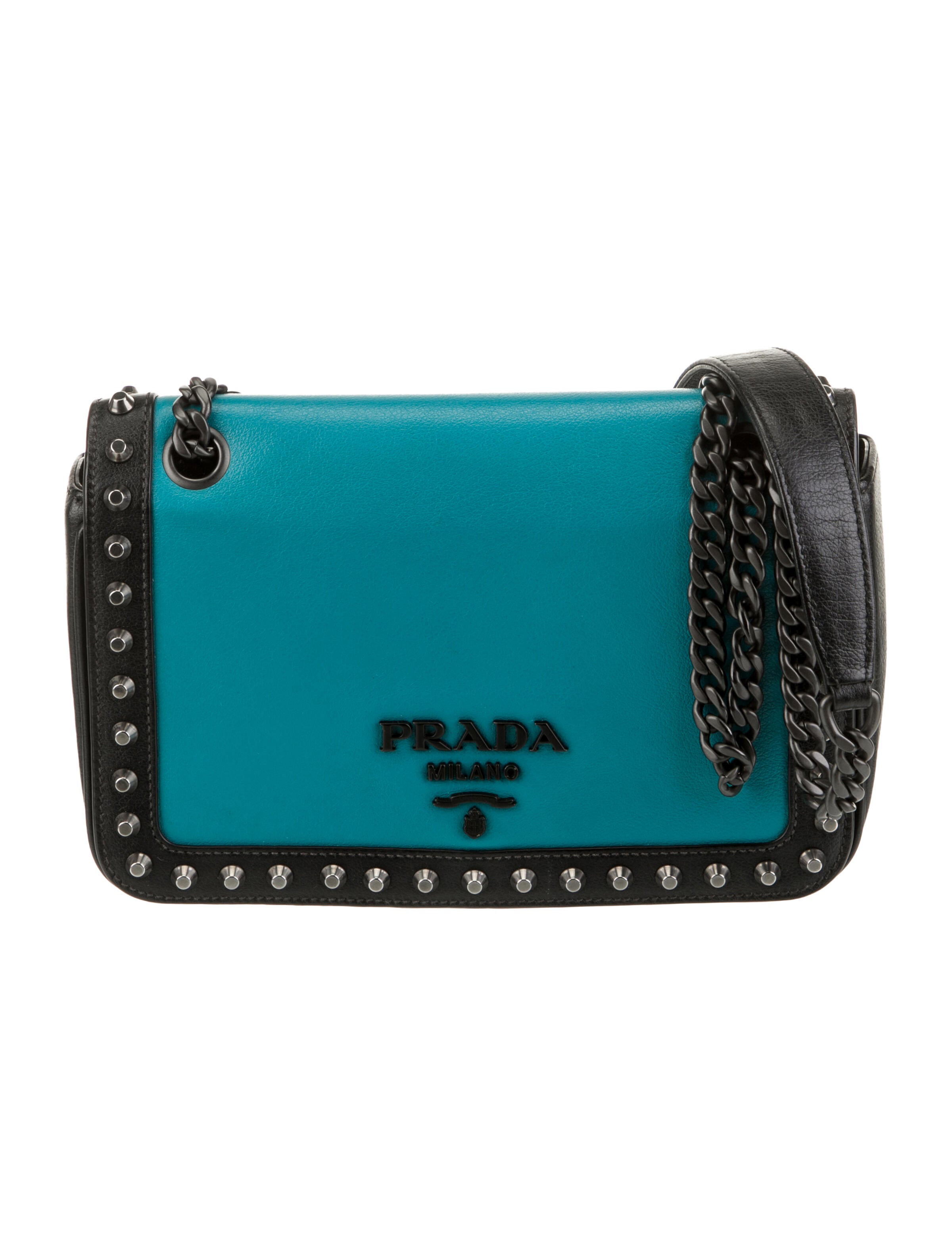 Prada Signature Glace Calf Studded
