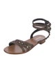 Prada Leather Crystal Embellishments Gladiator Sandals