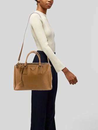 Prada Saffiano Lux Leather Galleria Double Zip Small