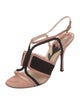 Prada Suede Cutout Accent T-Strap Sandals