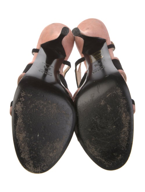 Prada Suede Cutout Accent T-Strap Sandals