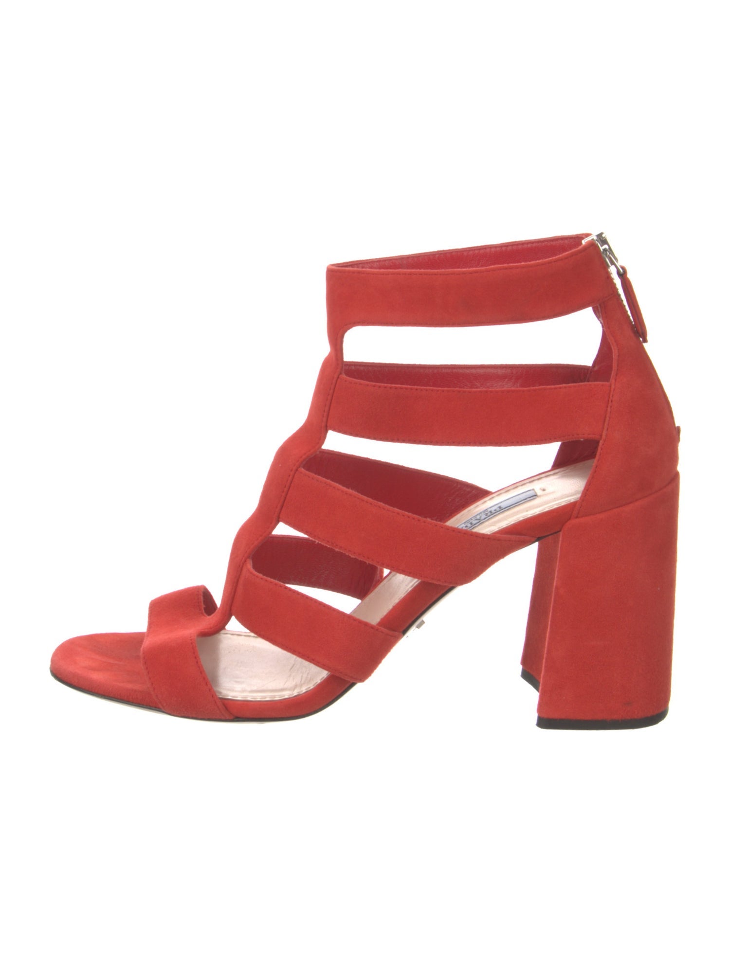 Prada Suede Cutout Accent Gladiator Sandals