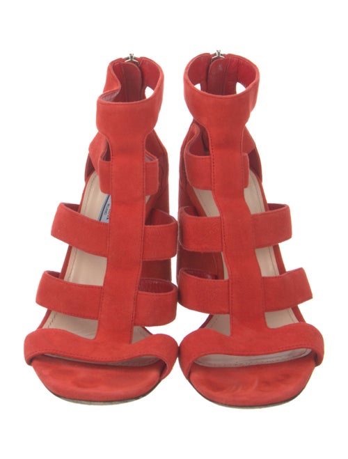 Prada Suede Cutout Accent Gladiator Sandals
