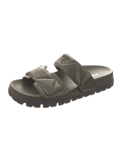 Prada Quilted Pattern Leather Slides
