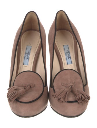 Prada Suede Tassel Accents Pumps