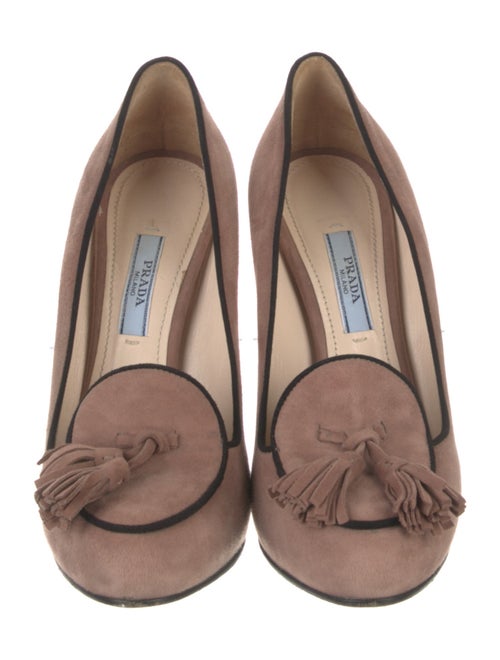 Prada Suede Tassel Accents Pumps