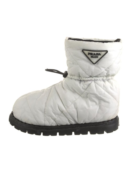 Prada Nylon Graphic Print Snow Boots