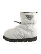 Prada Nylon Graphic Print Snow Boots