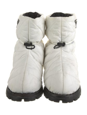 Prada Nylon Graphic Print Snow Boots