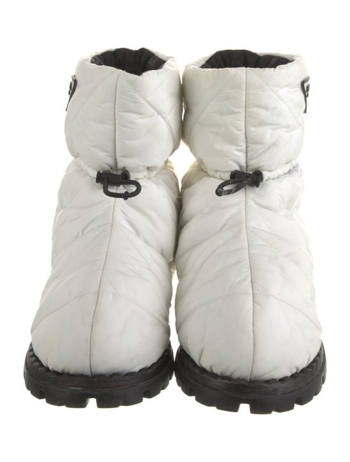 Prada Nylon Graphic Print Snow Boots