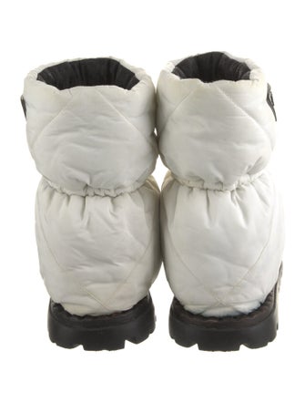 Prada Nylon Graphic Print Snow Boots