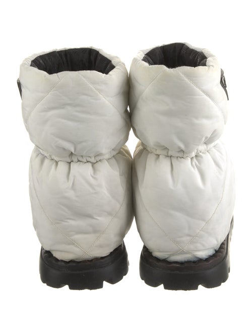 Prada Nylon Graphic Print Snow Boots
