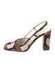 Prada Satin Printed Slingback Pumps