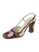 Prada Satin Printed Slingback Pumps