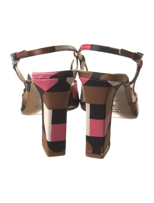 Prada Satin Printed Slingback Pumps