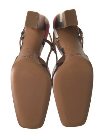 Prada Satin Printed Slingback Pumps