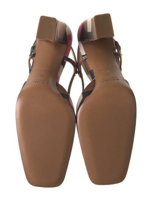 Prada Satin Printed Slingback Pumps