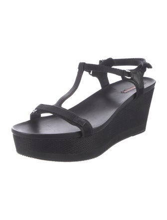 Prada Leather T-Strap Sandals