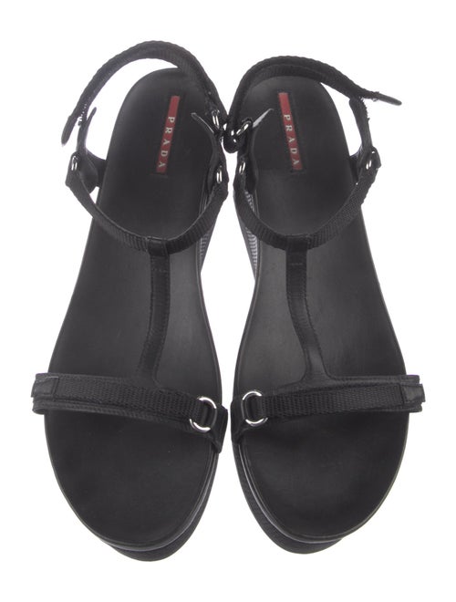 Prada Leather T-Strap Sandals