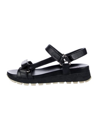 Prada Leather T-Strap Sandals