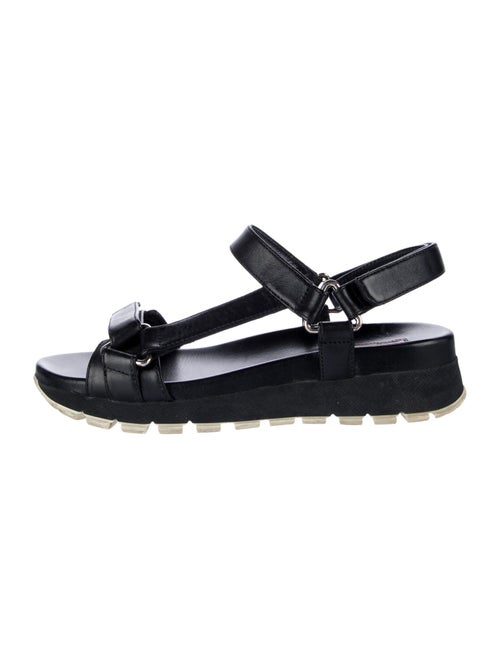 Prada Leather T-Strap Sandals