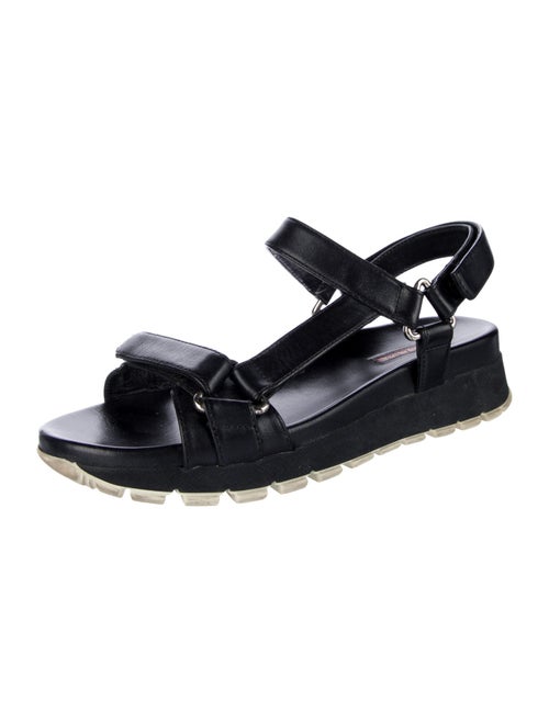 Prada Leather T-Strap Sandals