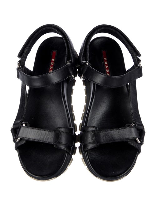 Prada Leather T-Strap Sandals