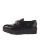Prada Leather Chain-Link Accents Loafers