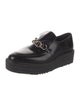 Prada Leather Chain-Link Accents Loafers