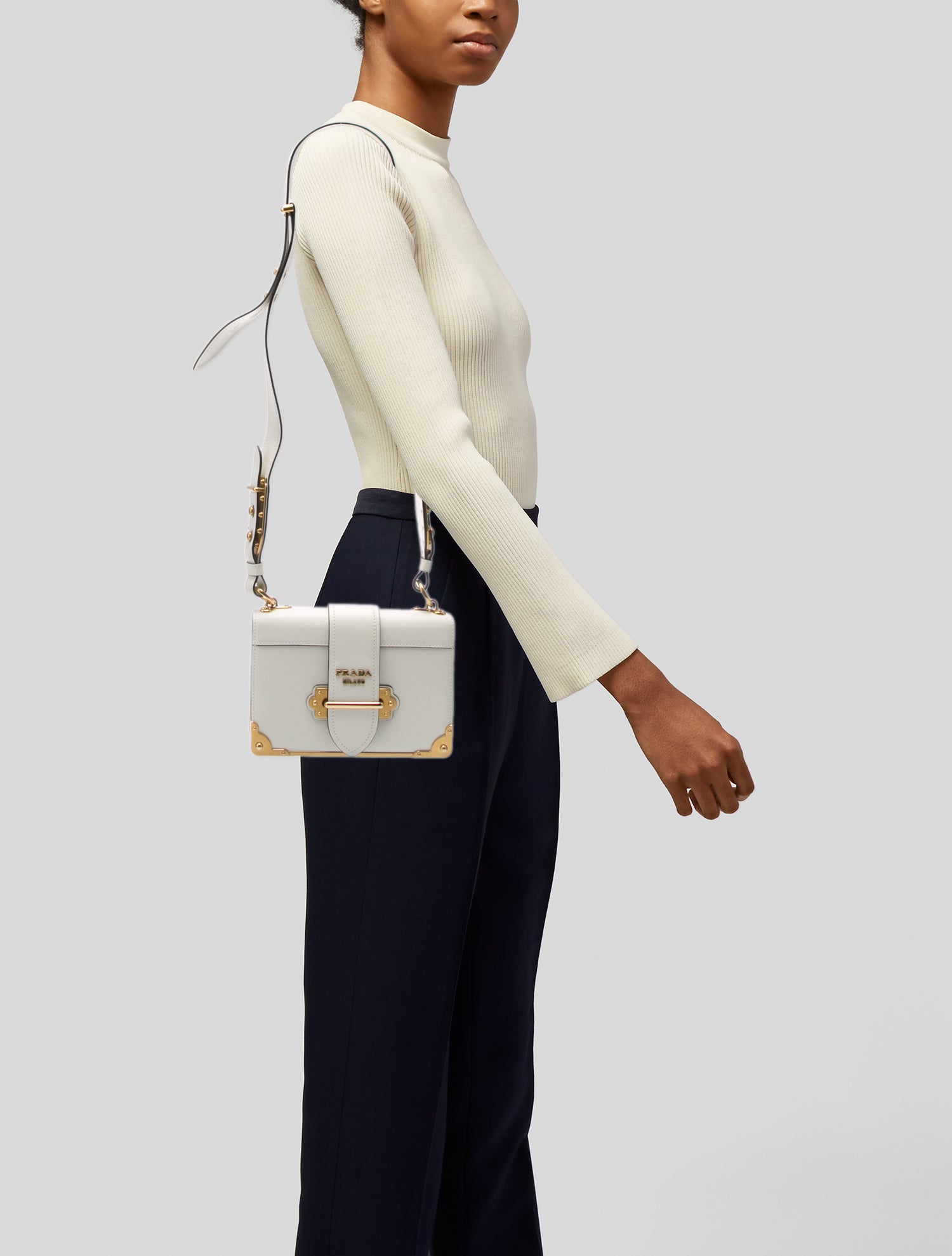 Prada City Calf Leather Cahier