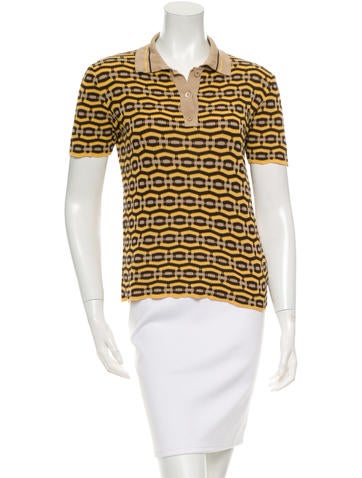 Prada Patterned Polo Top