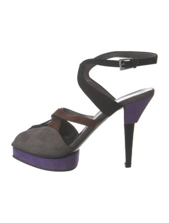 Prada Suede Cutout Accent Sandals