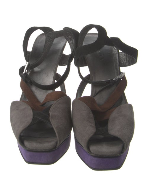 Prada Suede Cutout Accent Sandals