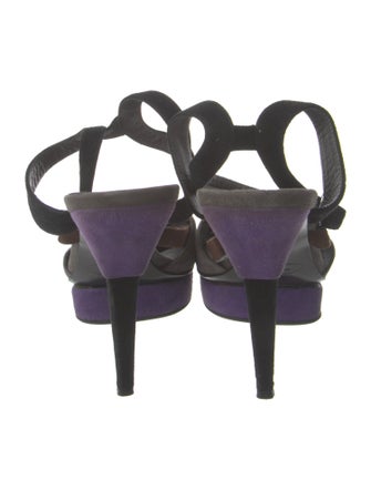 Prada Suede Cutout Accent Sandals