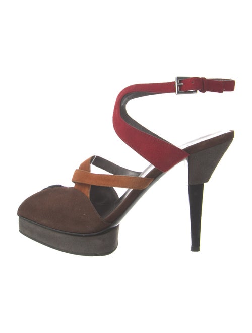 Prada Suede Colorblock Pattern Sandals