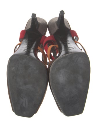 Prada Suede Colorblock Pattern Sandals