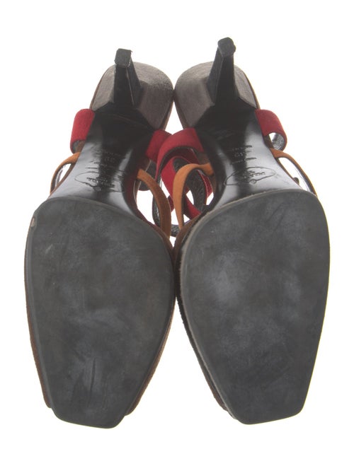 Prada Suede Colorblock Pattern Sandals