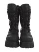 Prada Leather Fur Trim Combat Boots