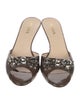 Prada Patent Leather Crystal Embellishments Slides
